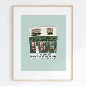 Christmas Shop Around the Corner -  Bookish Art Print