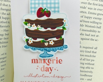 Strawberry Cake Magnetic Bookmark