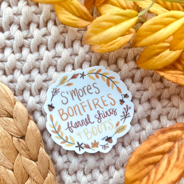 Fall S'mores Vinyl Sticker - Waterproof Sticker