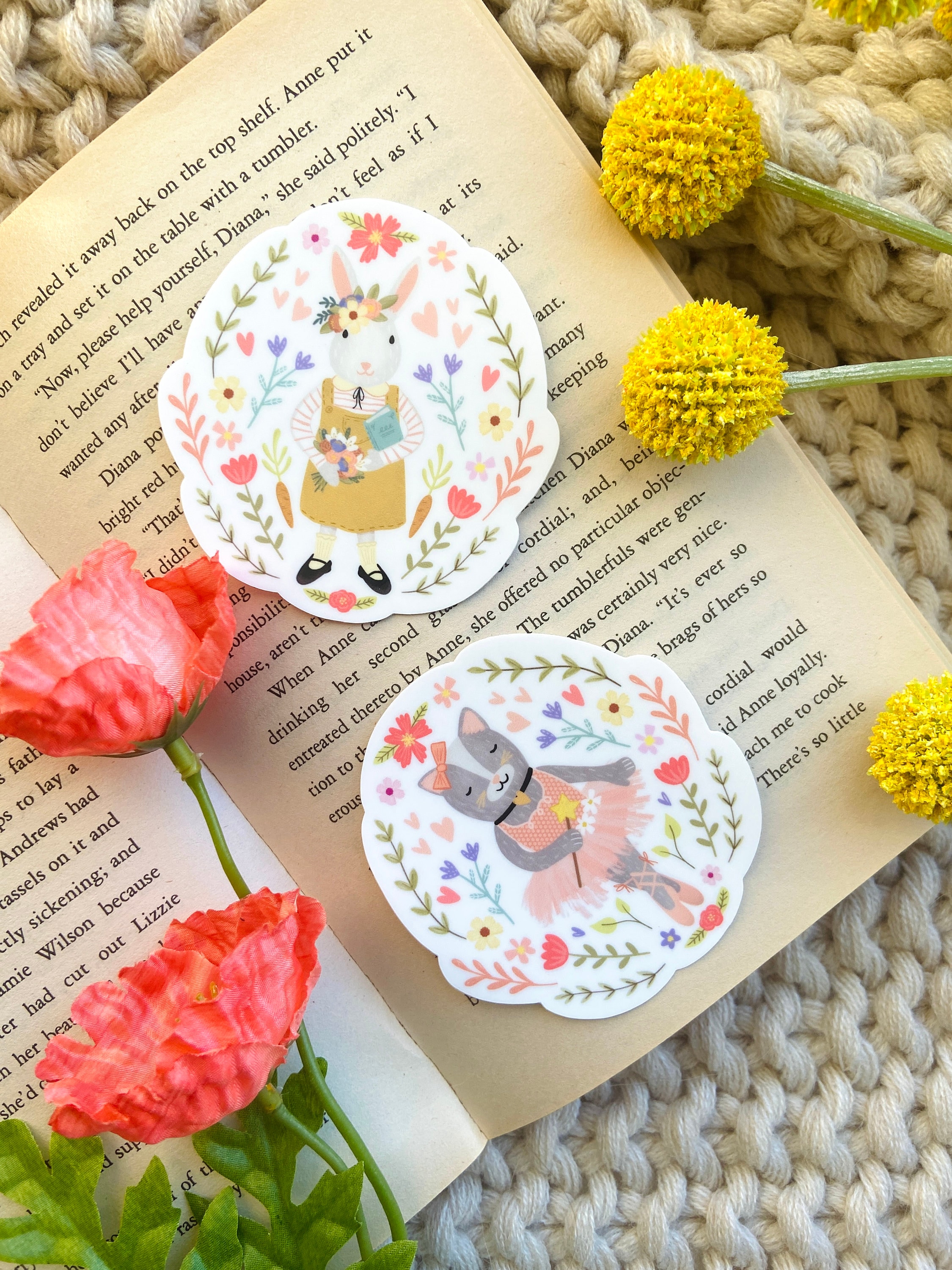 Spring Bonnie Sticker Spring Bunny - Easter Waterproof Sticker - Etsy