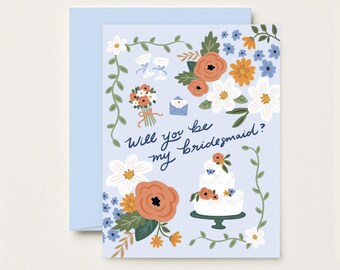 Will you be my bridesmaid? - Floral Greeting Card