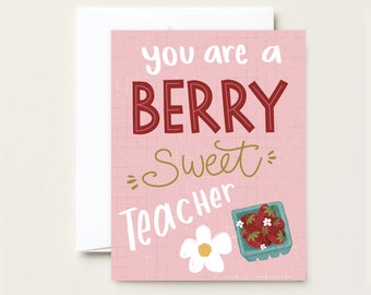 Berry Sweet Teacher  - Teacher Appreciation Greeting Card