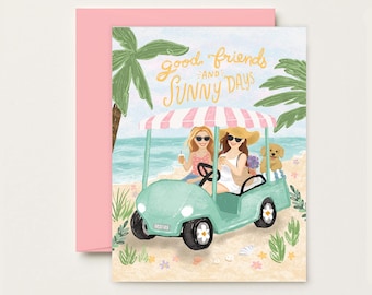 Beach Besties Friendship - Coastal Greeting Card