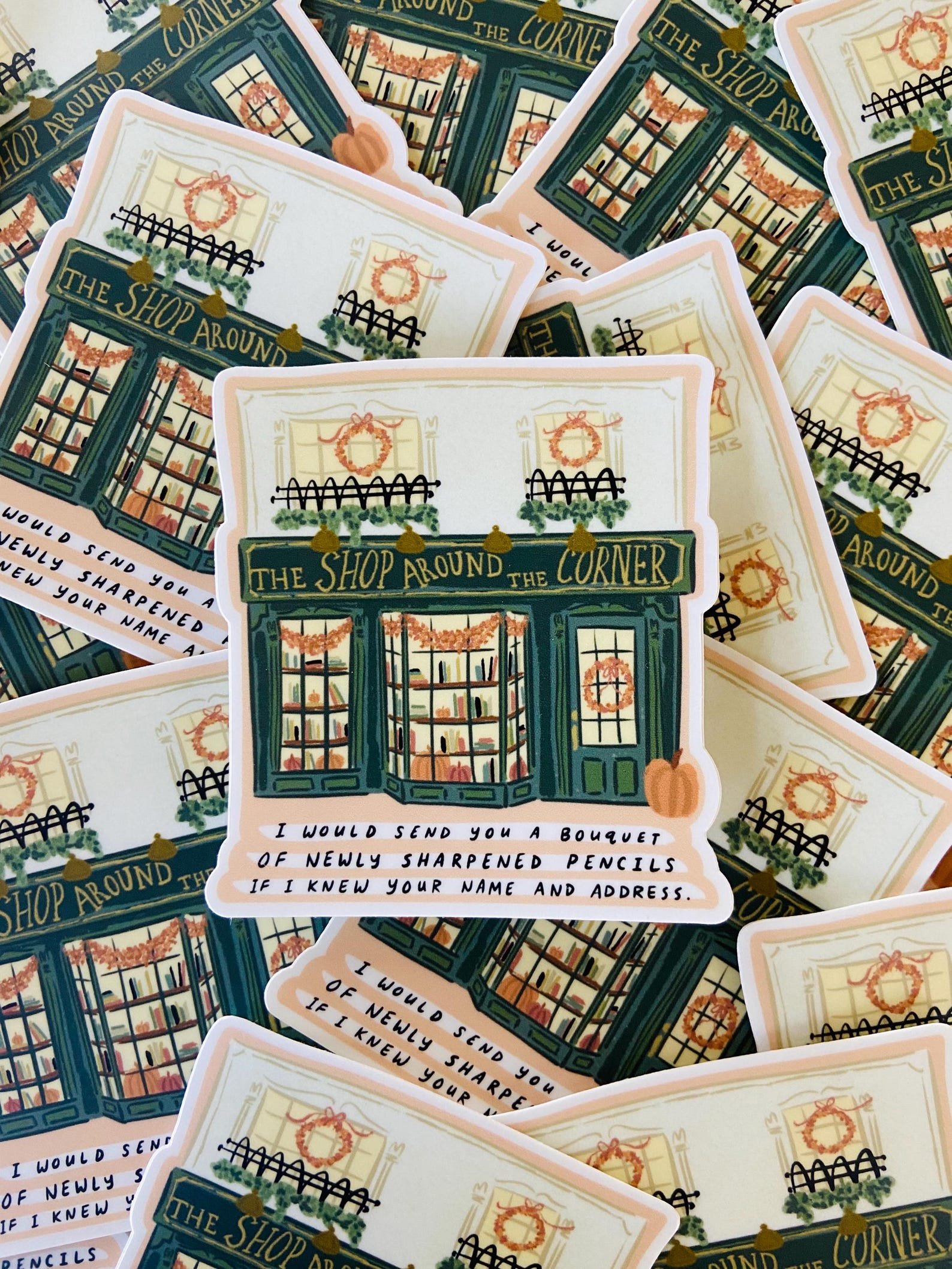 Fall Shop Around the Corner Sticker - Waterproof Sticker - Etsy