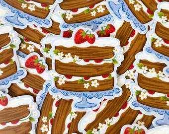 Strawberry Cake  - Waterproof Sticker