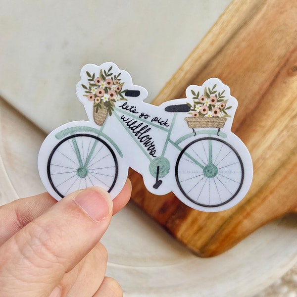 Bicycle vinyl sticker - Wildflower sticker - Waterproof sticker