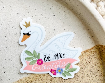 Galentine Swan Sticker - Waterproof Sticker