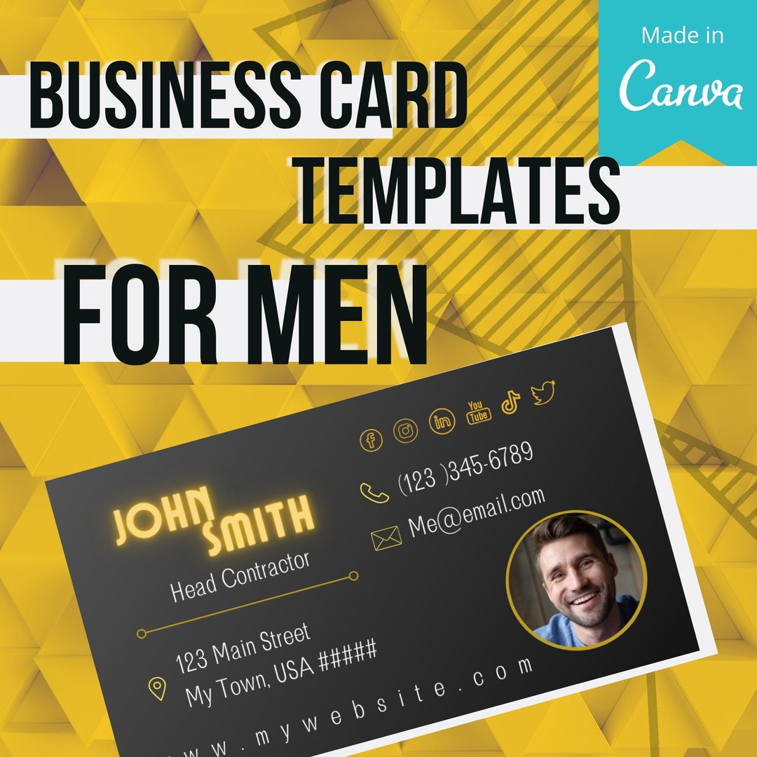 Black and Gold Canva Business Card Template - Etsy