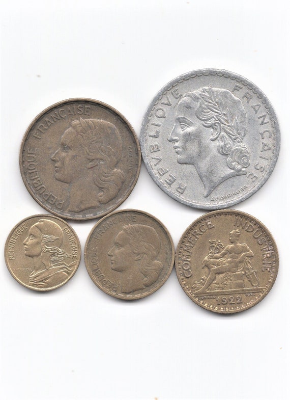 Five Old French Coins Etsy Five Old French Coins Etsy