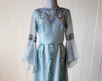 1960s ALFRED SHAHEEN Dress Vintge Aloha Wear Hawaii Designer Fashion Gown Resort Wear Maxi Boho