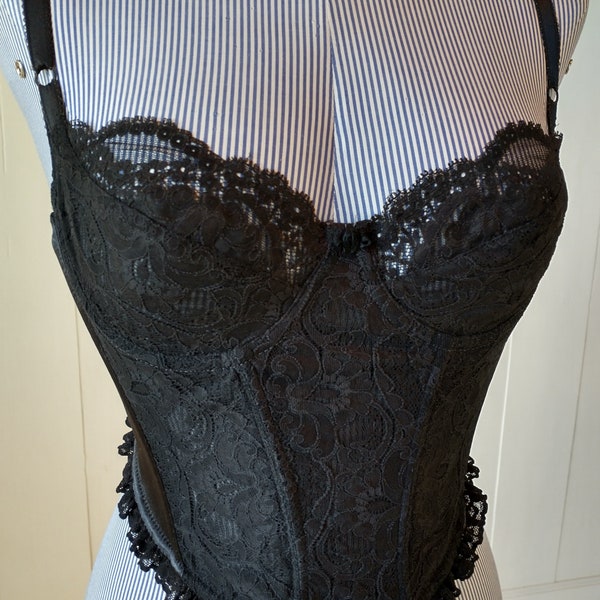 OSCAR de la RENTA vintage Corset Bustier Designer Lingerie Bra Taille 34B 80s 90s Classique