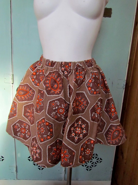 Vintage Skirt Handmade Patchwork Pattern Short 19… - image 3