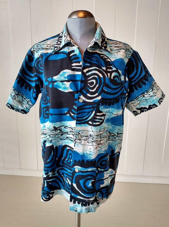 Vintage MCM RARE BRADLEY J Aloha Shirt 1960S 1970s