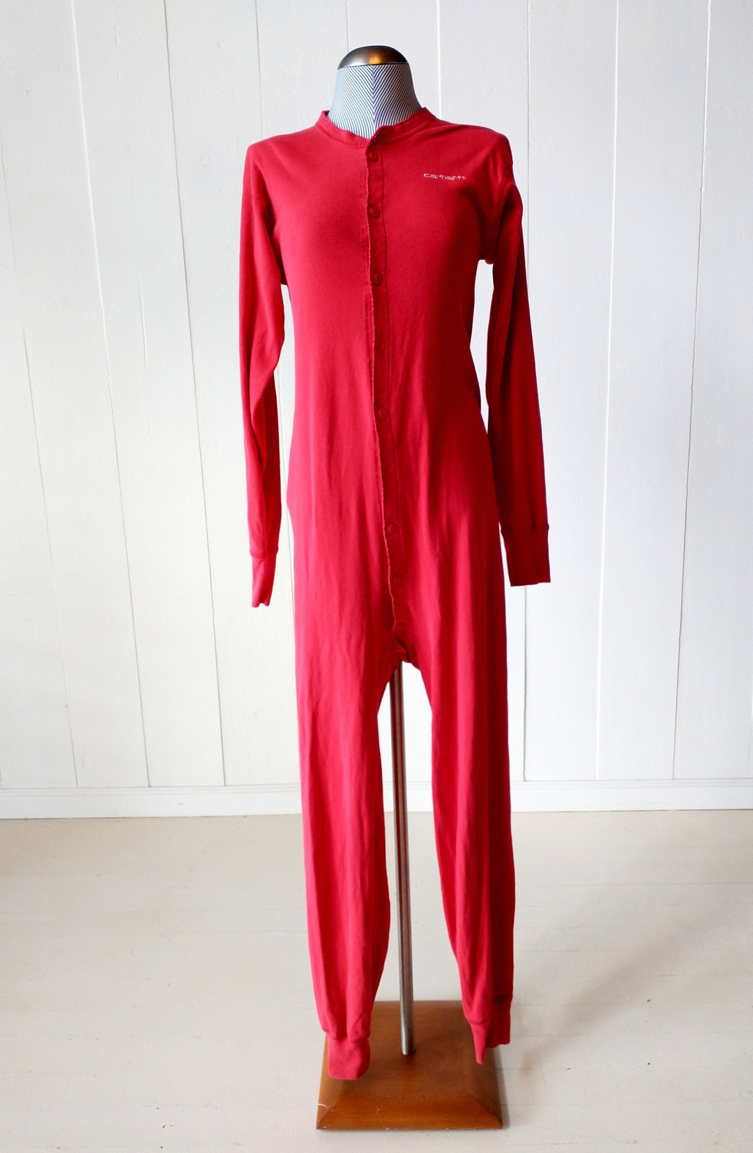 Vintage CARHARTT Unions Suit Adult Onesie 90s Y2K Long Johns Long