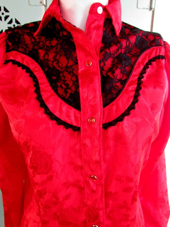 Miss Rodeo America Vintage Western Shirt Rose Bro… - image 3