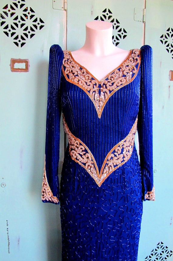 Vintage Fully Beaded Silk Gown 1980s Western Country Cowgirl Evening Classic  Dynasty Style by Sterling - Etsy