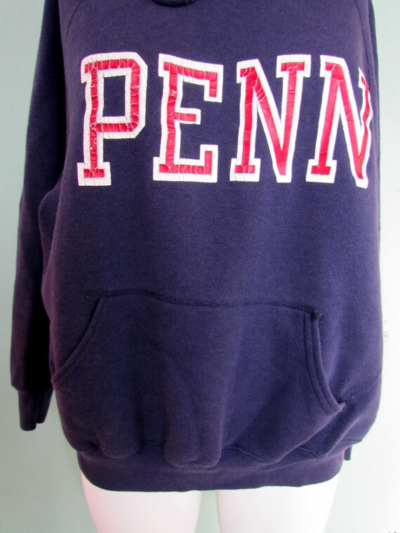 Vintage Penn State Hooded Sweatshirt Red White Bl… - image 4