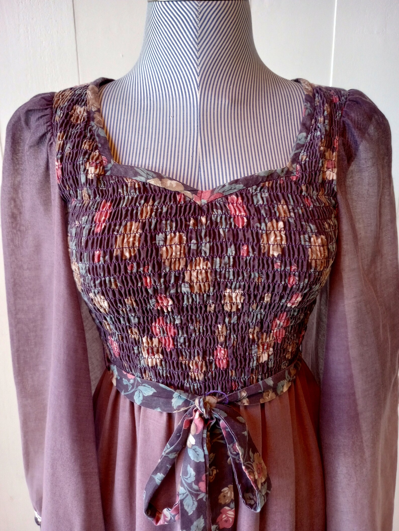 1970s Gunne Sax Pink Prairie Dress