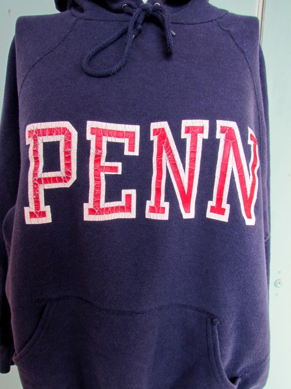 Vintage Penn State Hooded Sweatshirt Red White Bl… - image 2