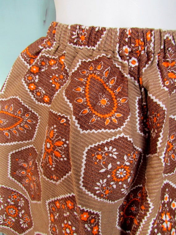 Vintage Skirt Handmade Patchwork Pattern Short 19… - image 2