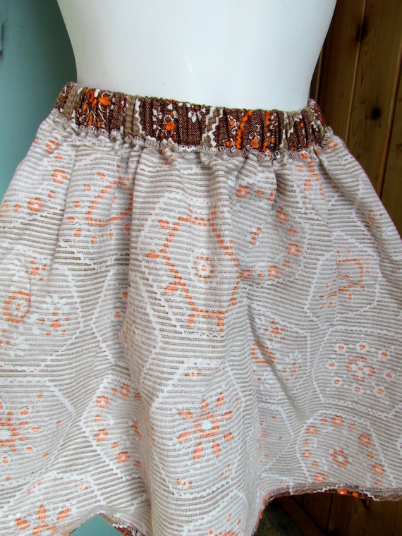Vintage Skirt Handmade Patchwork Pattern Short 19… - image 4