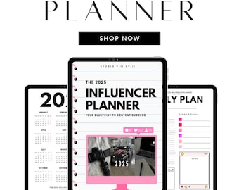 Planificador de influencers 2025 / Planificador digital / Planificador de Instagram, TikTok, YouTube / Planificador de creadores de contenido / Planificador de redes sociales imprimible