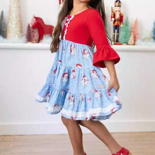 Santa Baby Smocked Girls Dress