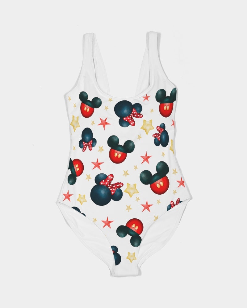 Women's One-Piece Swimsuit Mouse Face - Disney Vacation outfit
