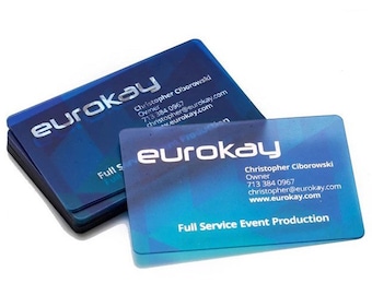 200 Clear Plastic Business Cards, Transparent Business Card, QR Code Business Card, Custom Business Card, Waterproof Card, Luxury Business