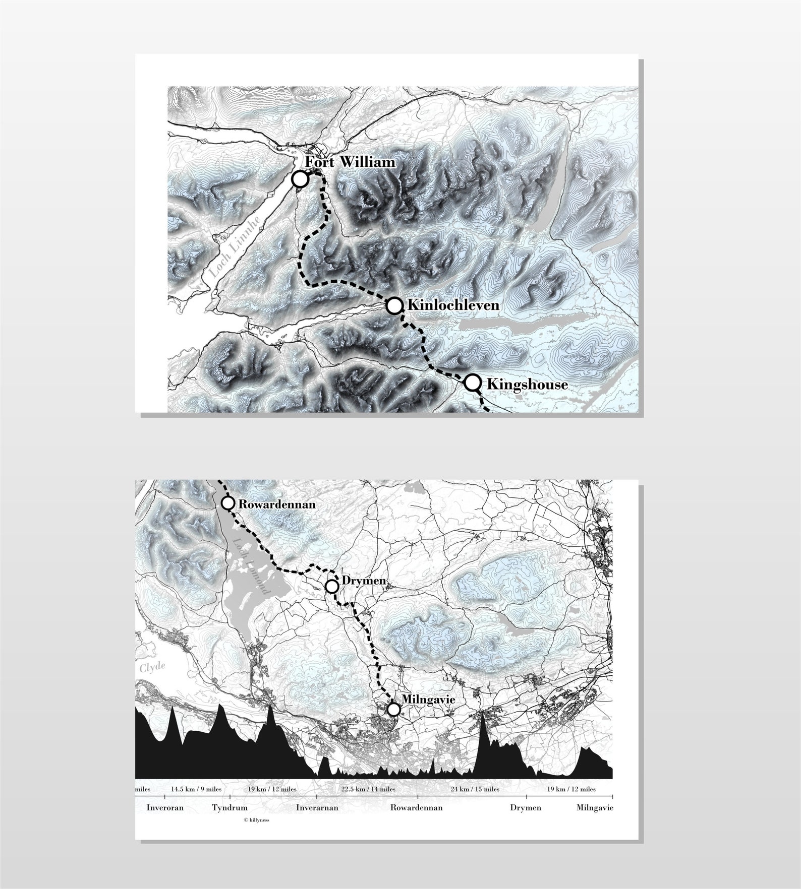 West Highland Way Map & Elevation Profile. Scottish Outdoor Challenge