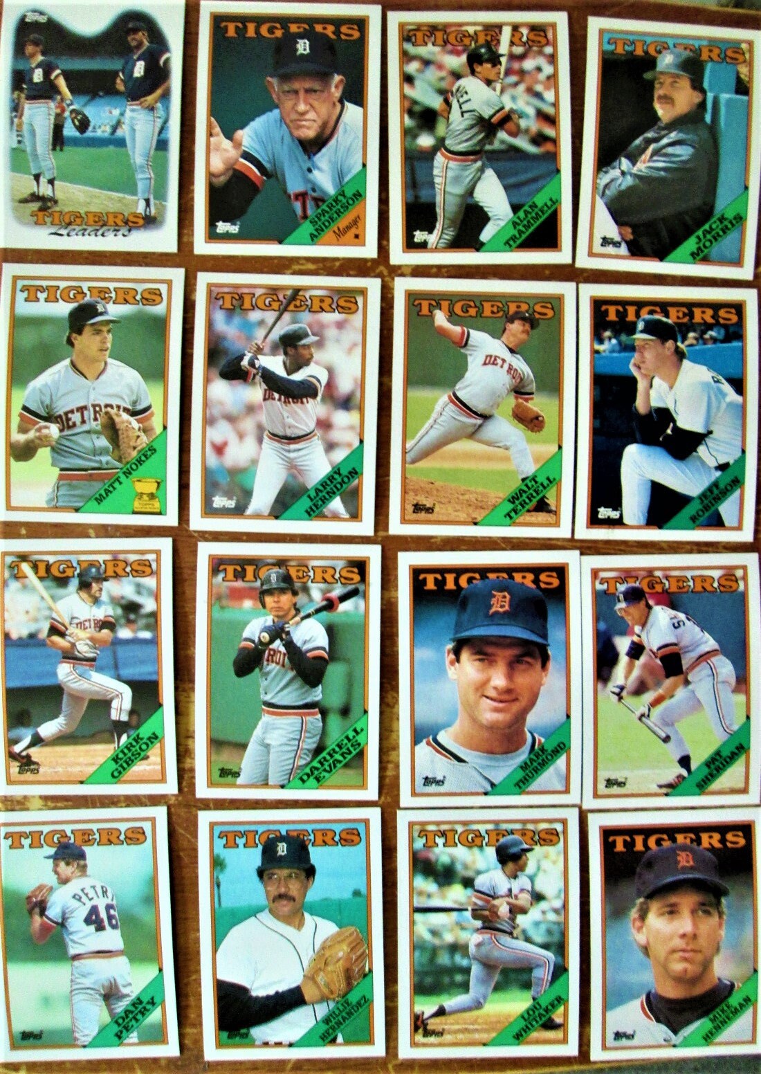 Baseball Cards 1988 Detroit Tigers Team Set...trammell - Etsy