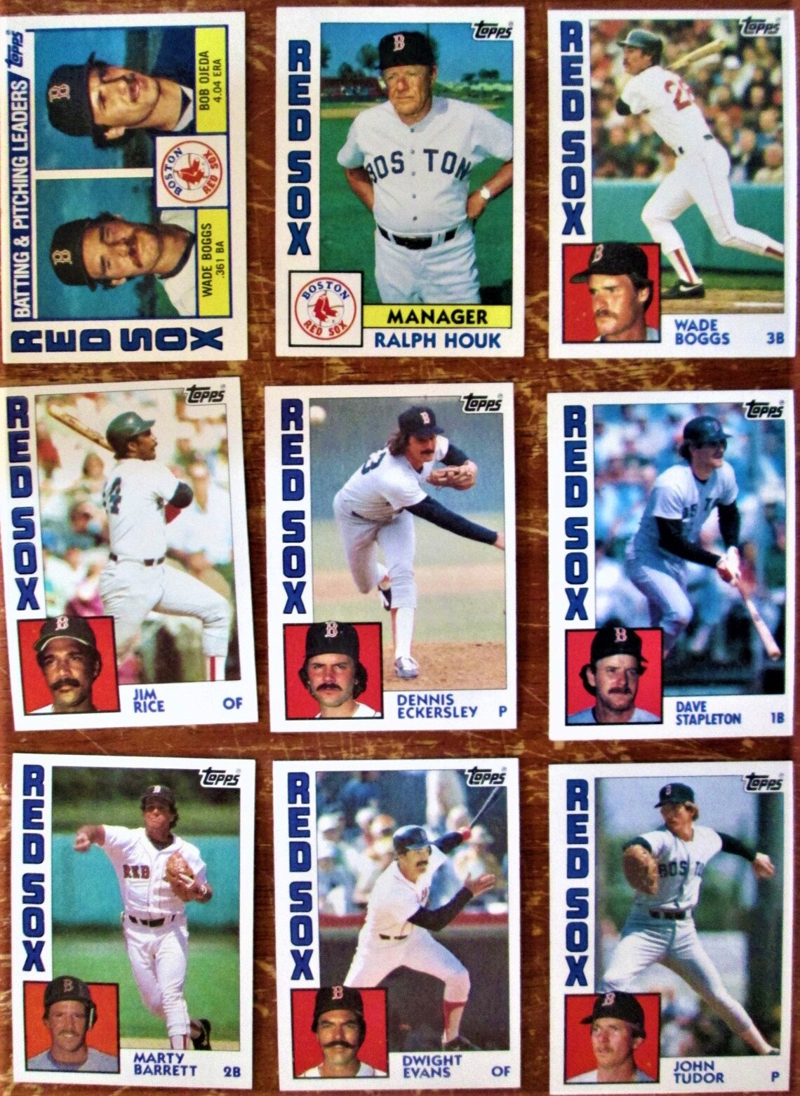 Baseball Cards 1984 Boston Red Sox...boggs Rice Eckersley Etsy