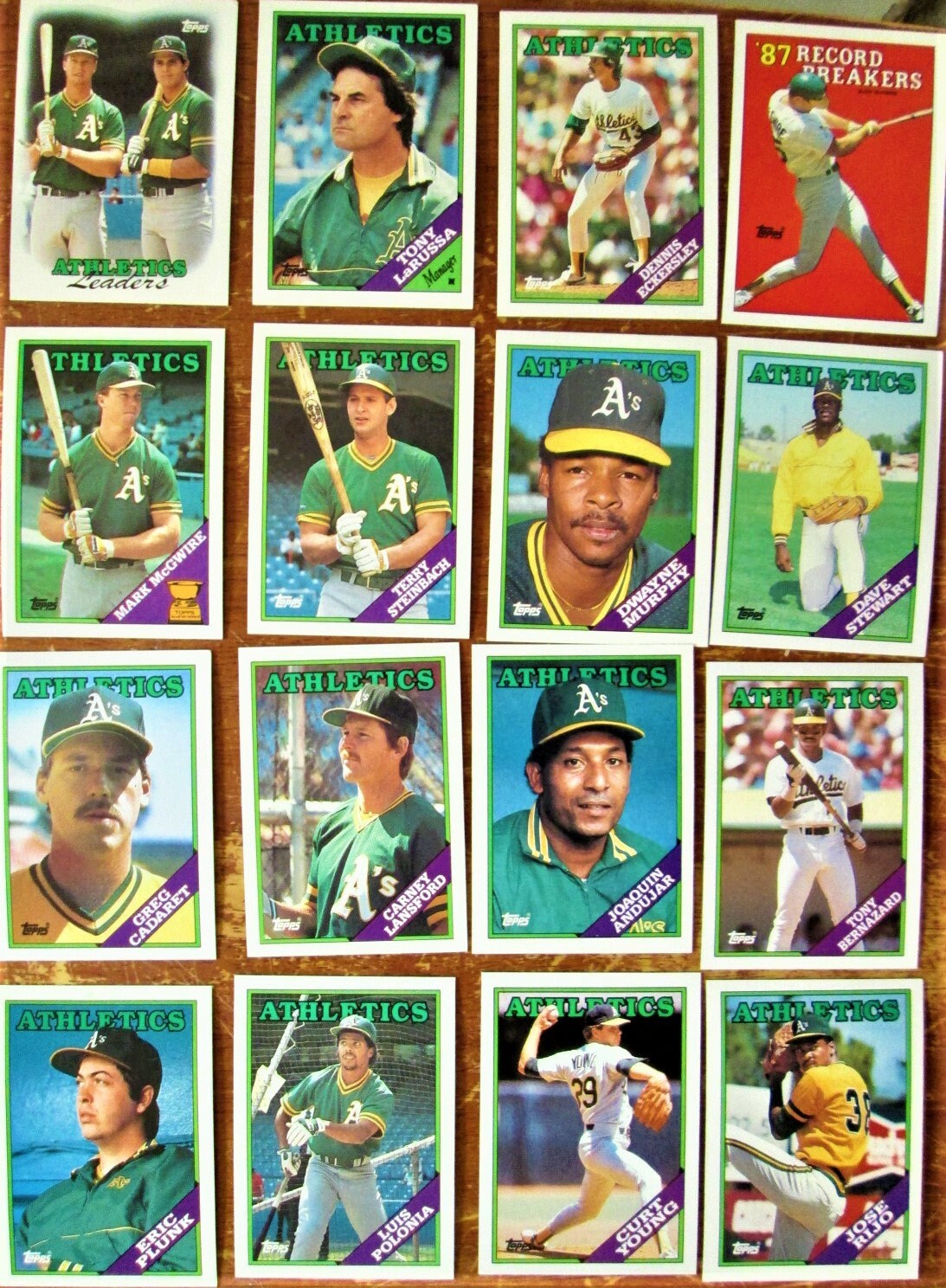 Baseball Cards 1988 Oakland Athletics Team Set...eckersley - Etsy