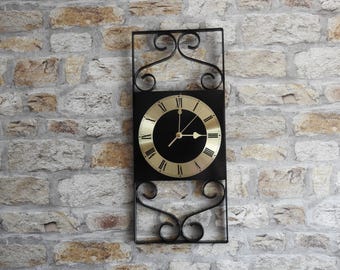 Handmade Small Metal Scrolled Wall Clock