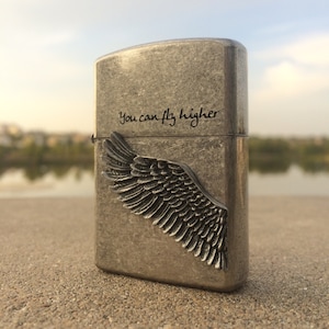 Zippo You Can Fly Higher Silver Engaraved Rare Custom Handmade Lighter