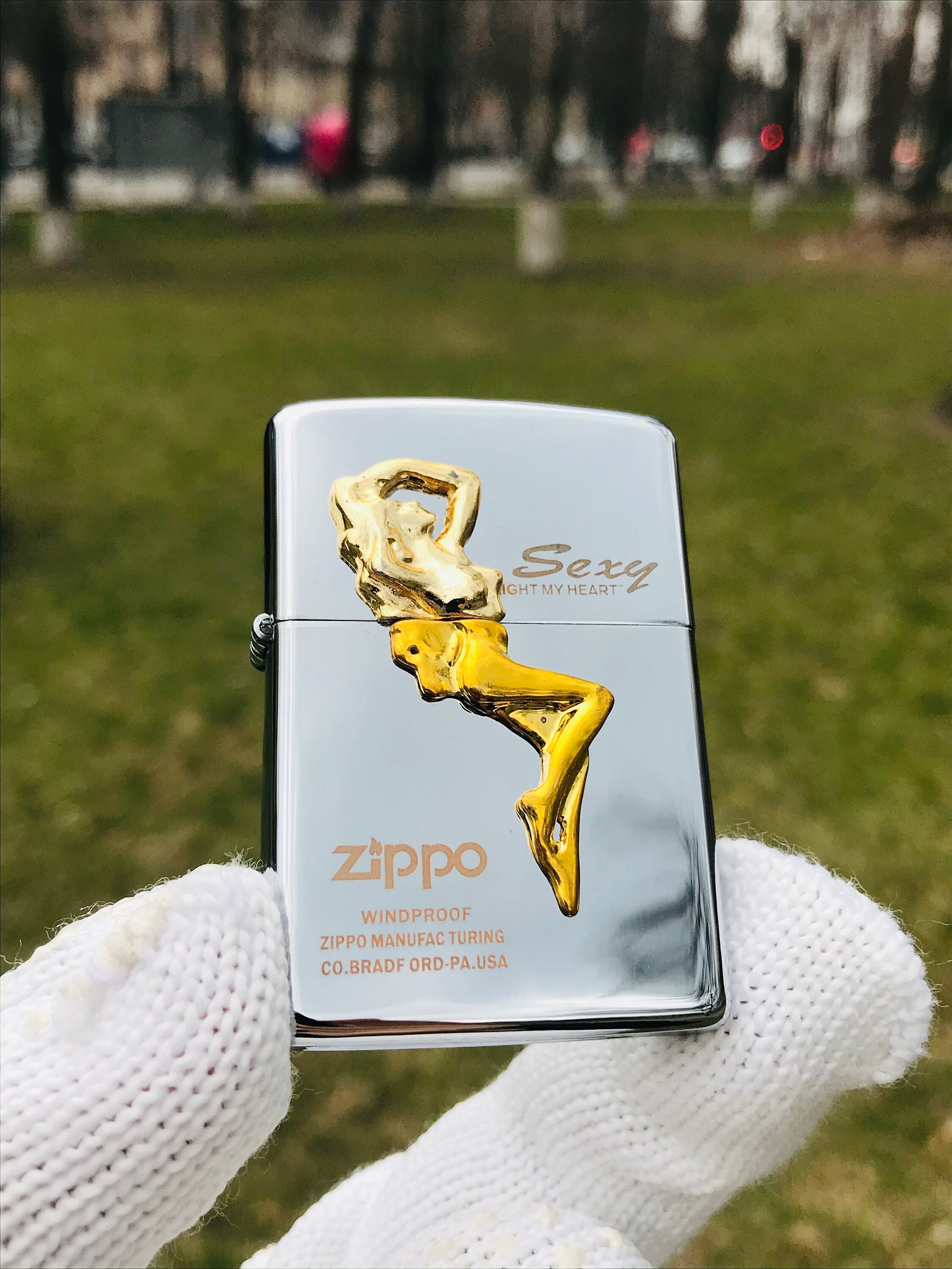 zippo beauty sexy GOLD ゴールド レッグ 2003年製 金 燻し