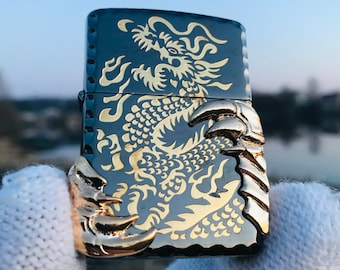 Zippo 2 Claw Black Dragon Engaraved Rare Custom Handmade Lighter