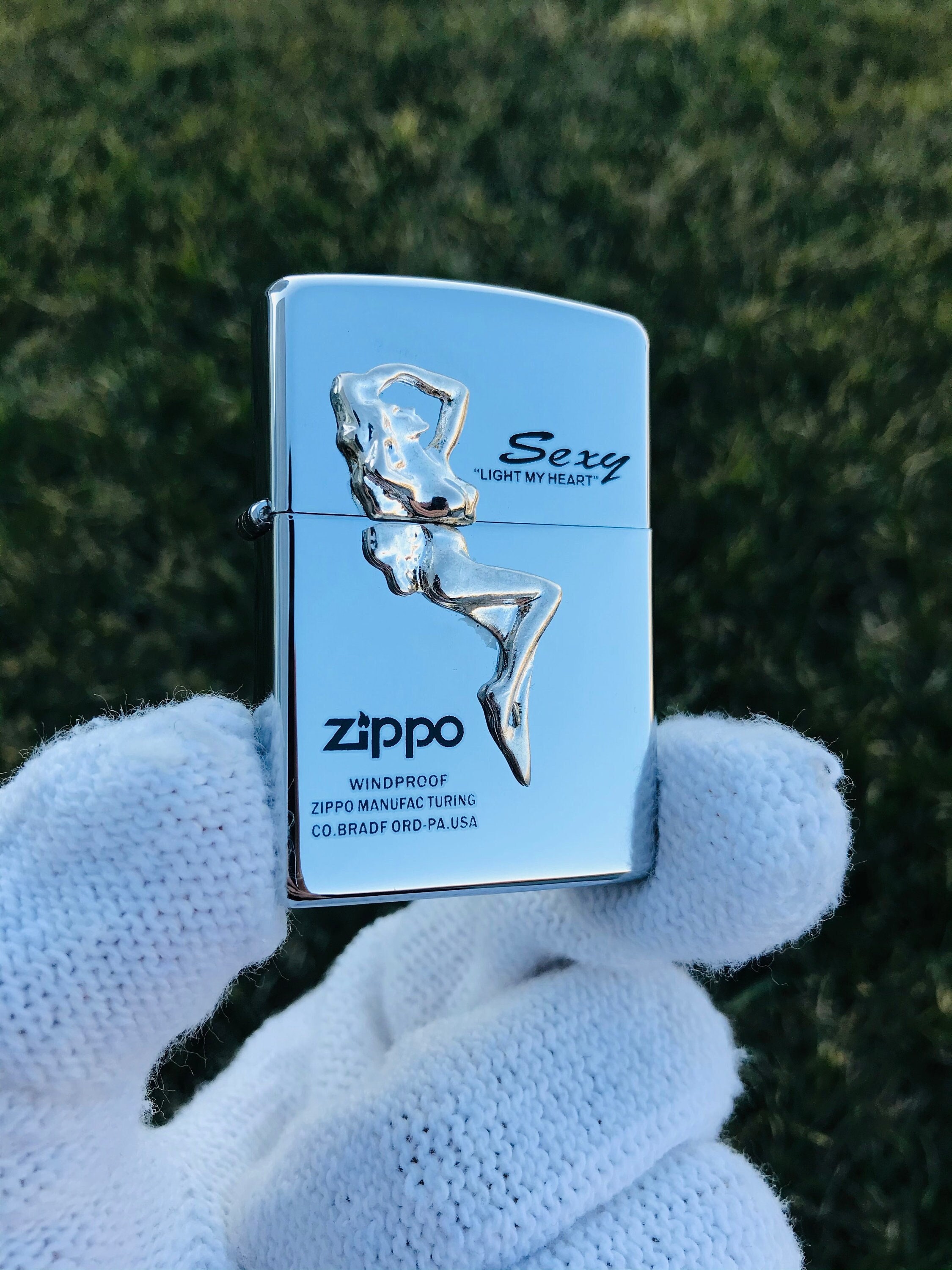 Zippo Sexy Woman Silver Engaraved Rare Custom Handmade