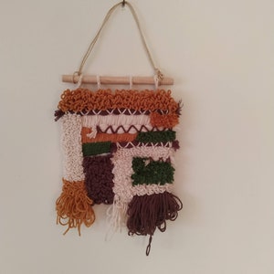 Lochnadel Erdton Wandkunst, Hand tufted moosgrün und Waben Wandbehang