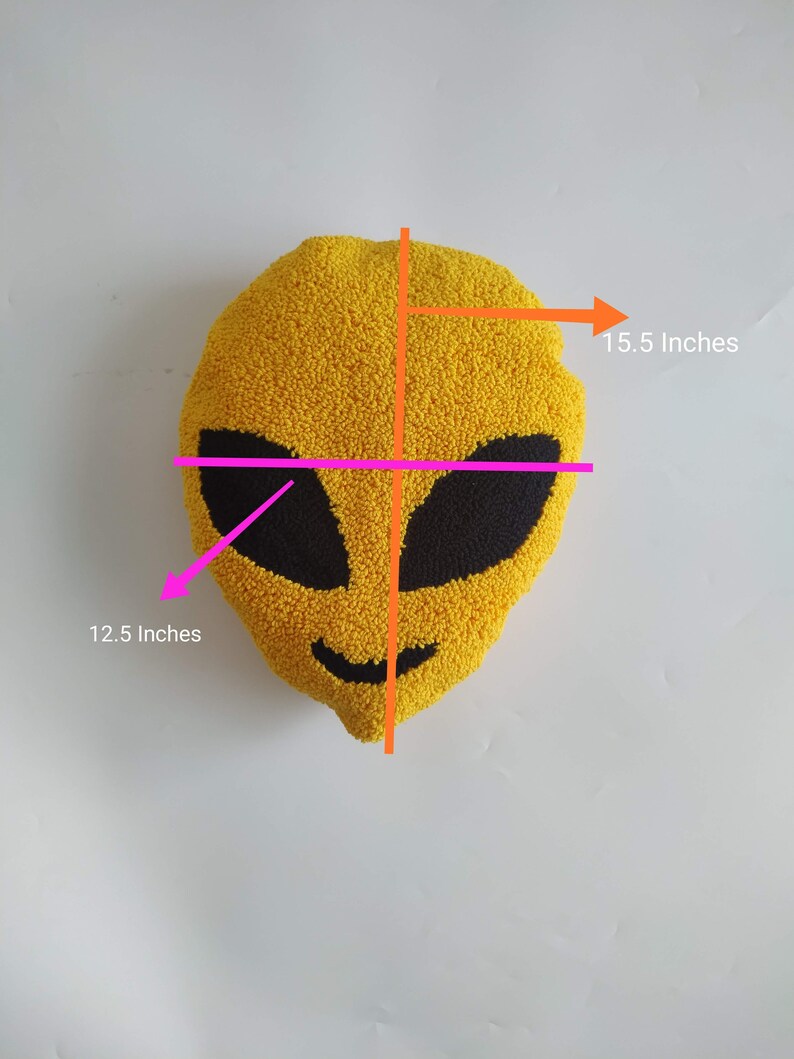 Hand Tufted Alien Pillow: Modern Punch Needle Embroidery Cushion - Etsy