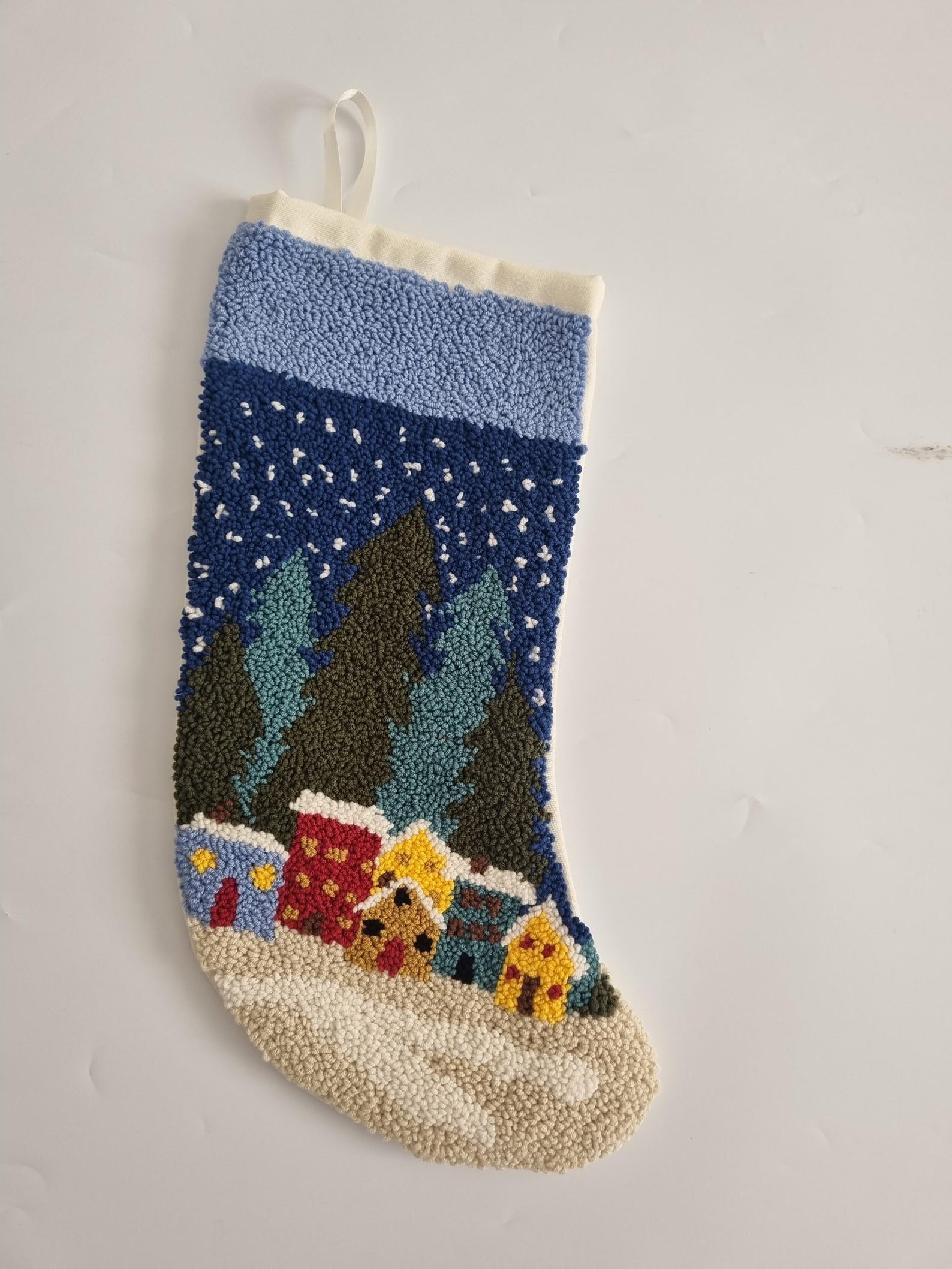 Personalized Punch Needle Christmas Stocking, Custom Embroidered Family ...
