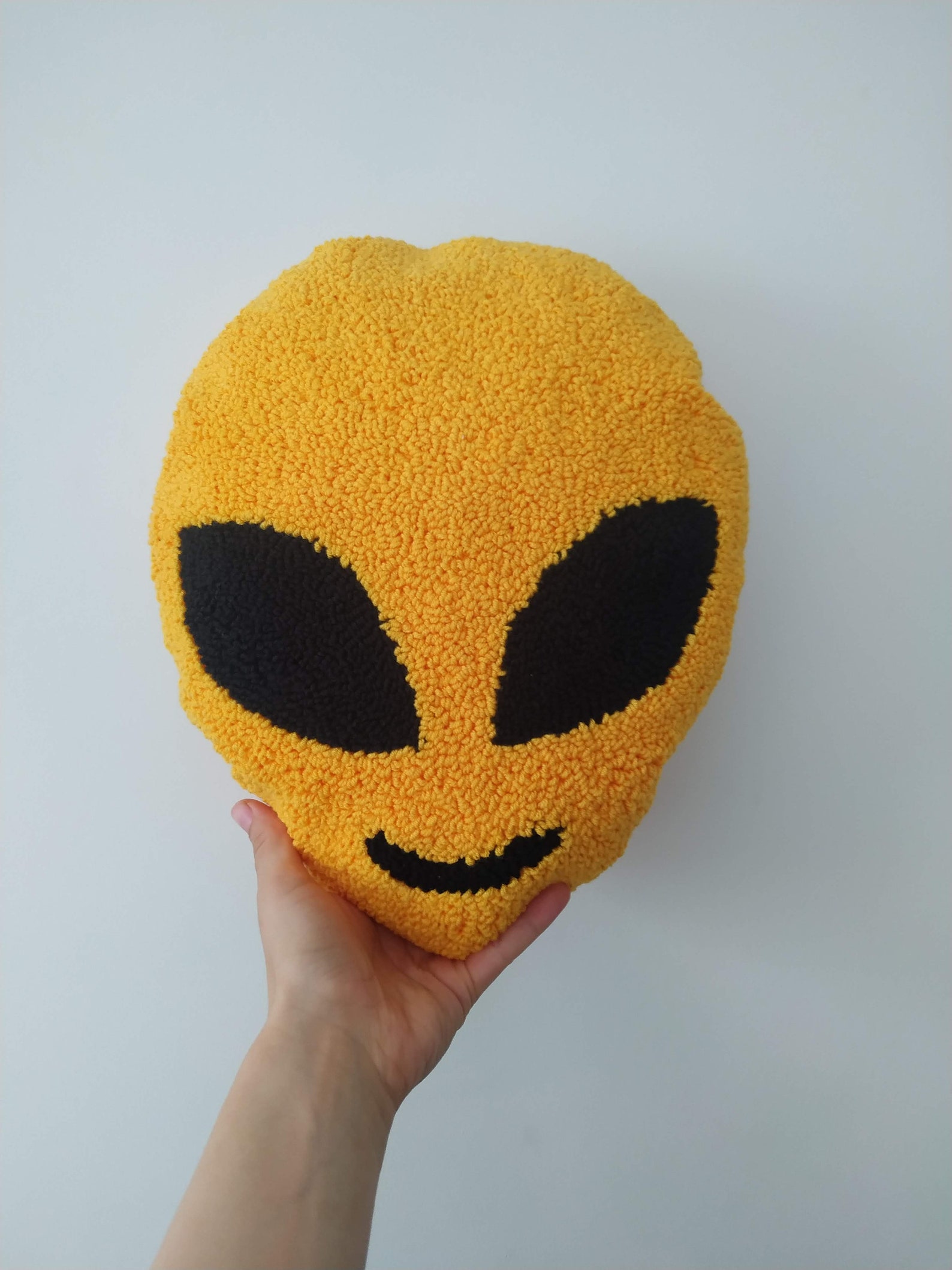Hand Tufted Alien Pillow: Modern Punch Needle Embroidery Cushion - Etsy
