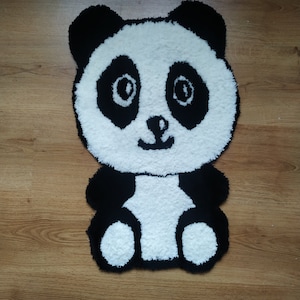 Hand-Tufted Panda Rug: Kids Nursery Playroom Decor