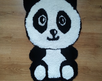 Hand-Tufted Panda Rug: Kids Nursery Playroom Decor