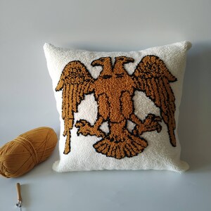 Hand Tufted Eagle Pillow Cover: Mythological Home Decor