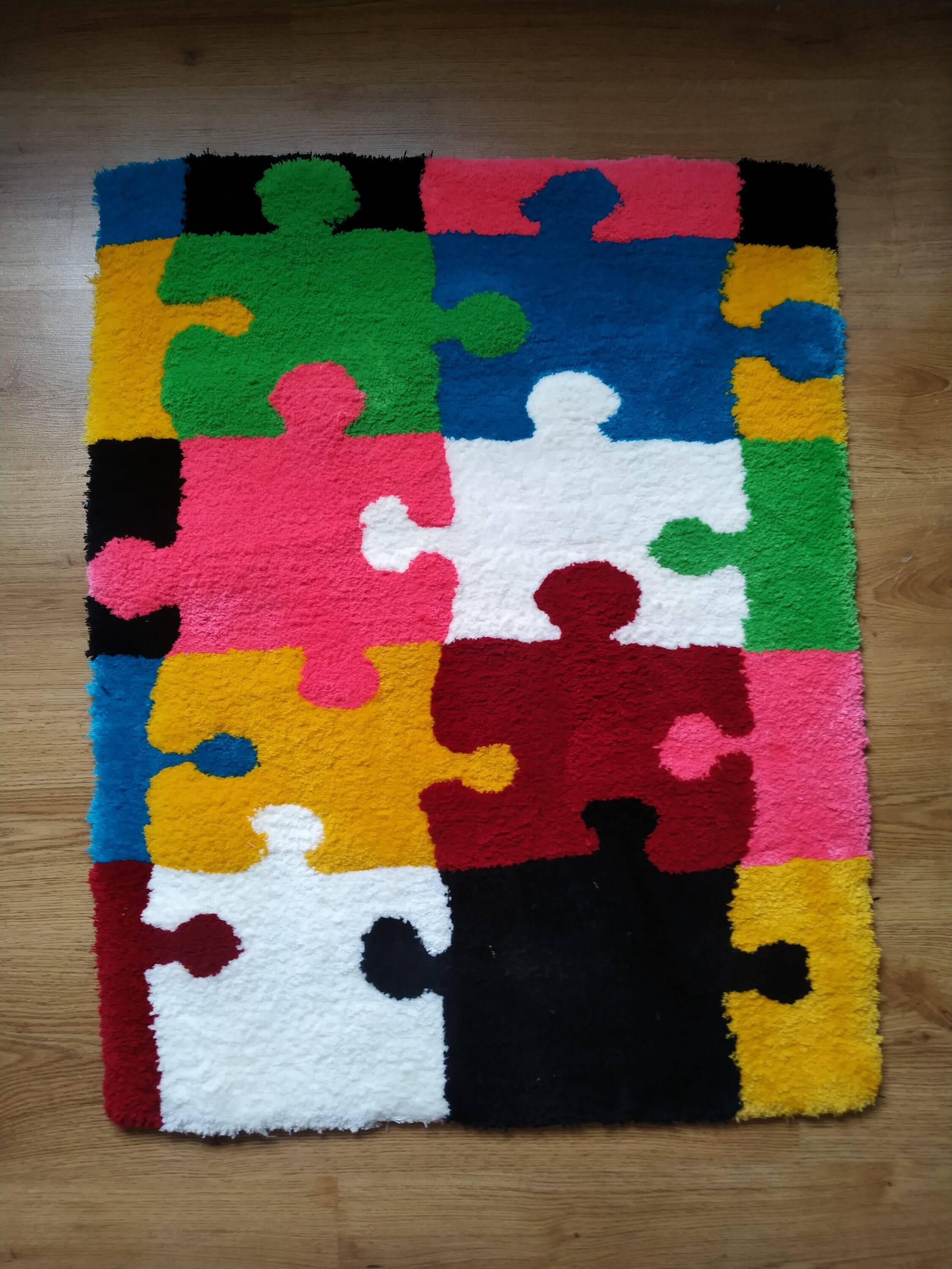 Hand Tufted Jigsaw Puzzle Rug