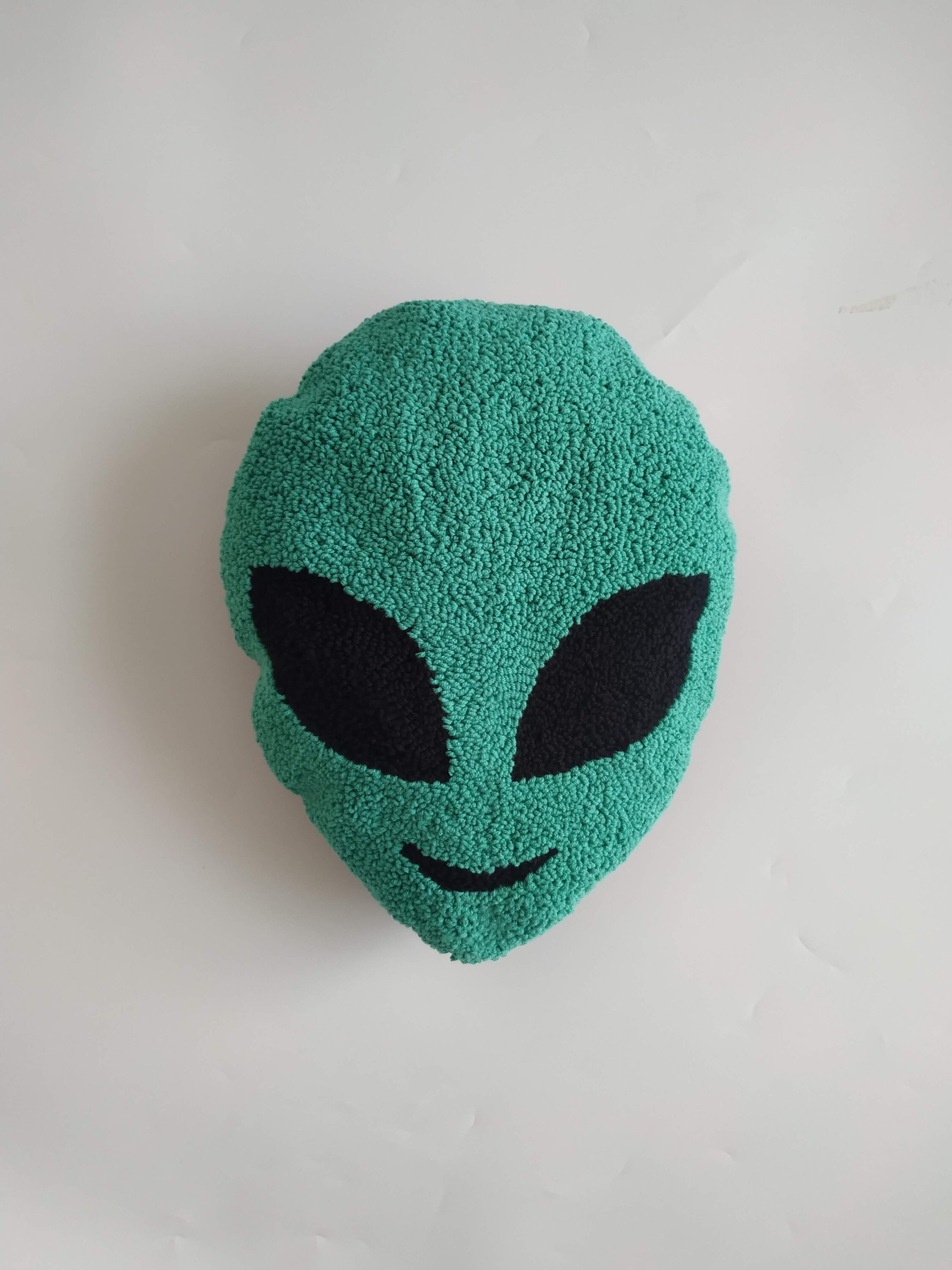 Hand Tufted Alien Pillow: Modern Punch Needle Embroidery Cushion - Etsy