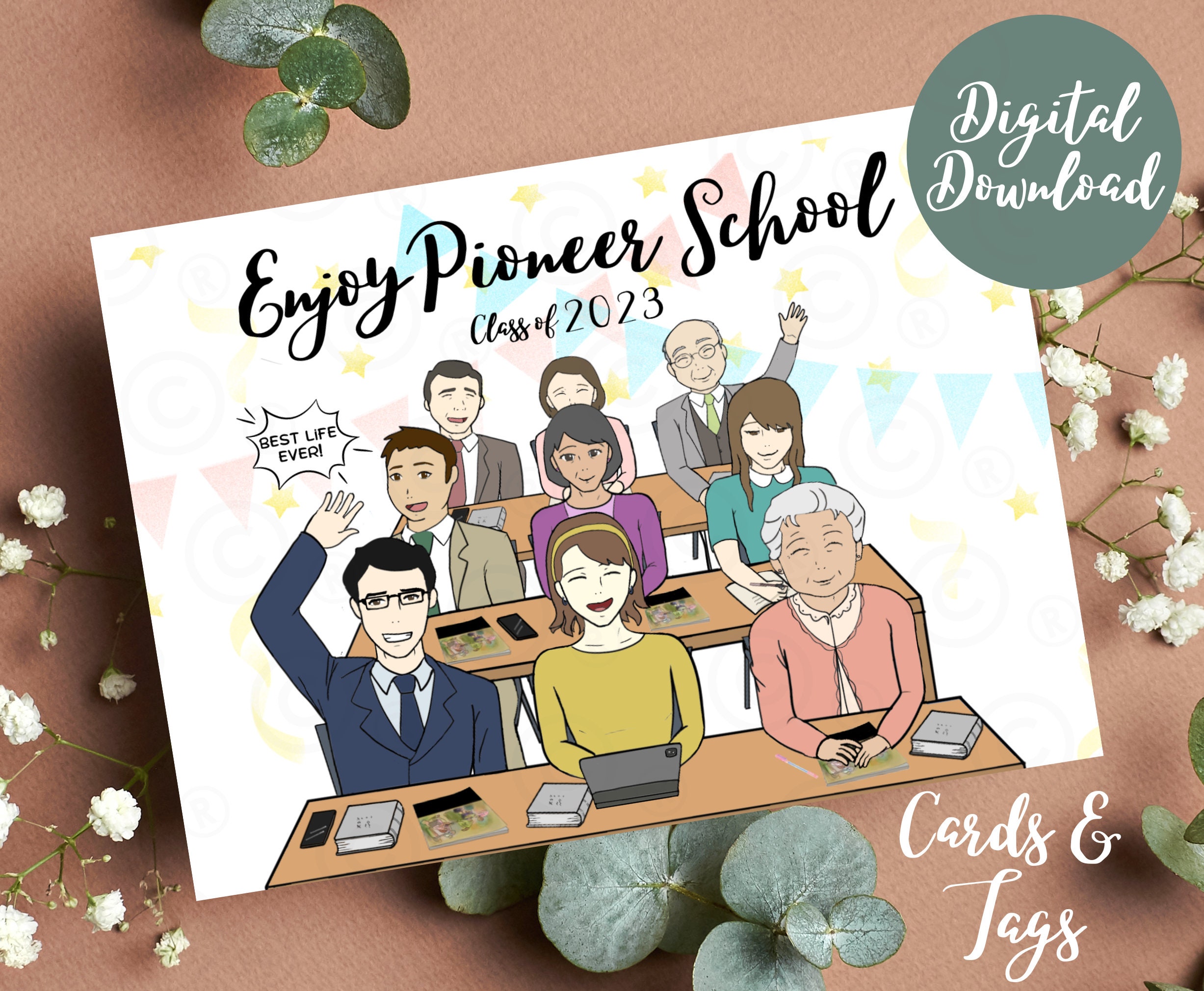 Pioneer School Gift Bag and Tag/pioneer Gift/ JW Gift/ Printable Labels/  Digital Download (Download Now) 