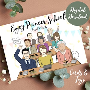 Pioneer School Printable Card & Tag Bundle | JW | Class Of 2024| Hand-crafted Design | Pioneer Gifts | JW Gifts