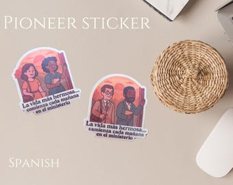 JW Pioneer Stickers | Spanish | Pioneer School Gifts | Ministry | Jehovah’s Witnesses| Vinyl Laminated Waterproof Stickers | Precursor